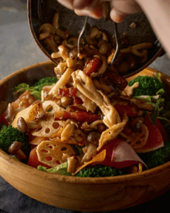 GREEN SALAD WITH SAUTEED MUSHROOM＆BACON